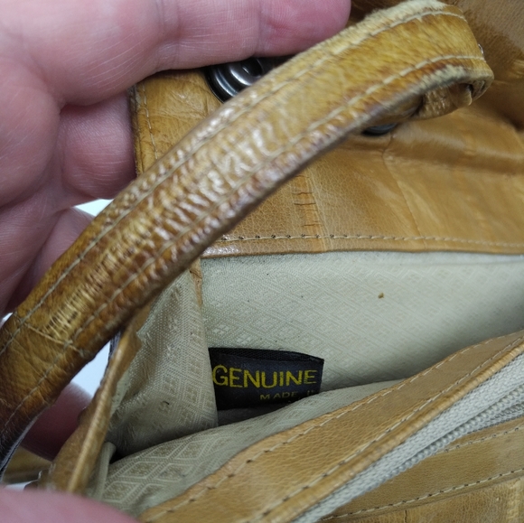 Vintage Eelskin Convertible Shoulder Bag Clutch Purse - Picture 7 of 12